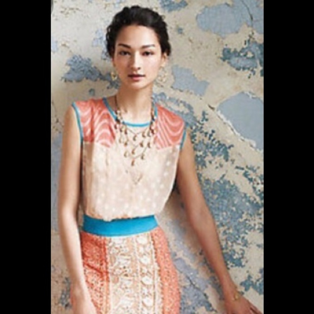 Champagne&Strawberry Colorblock and Lace dress